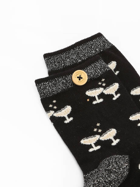 Chaussettes Cabaia Noir socks women LUC vue secondaire 1