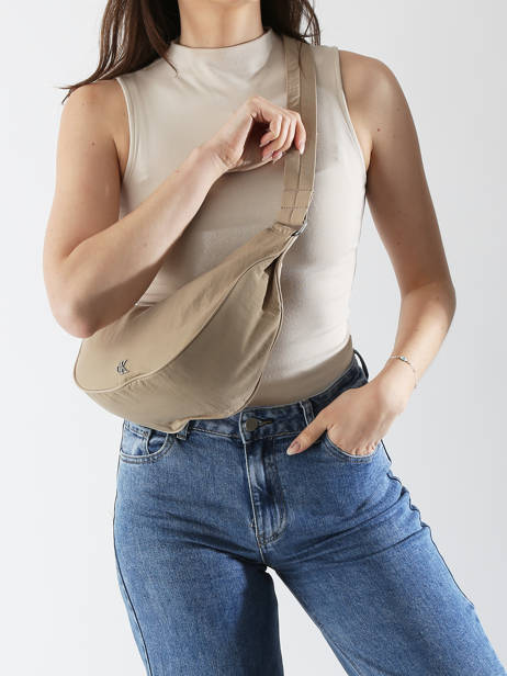 Sac Bandoulière Luna Nylon Calvin klein jeans Marron luna 4K3095G vue secondaire 1
