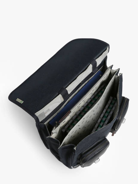 Cartable à Roulettes 3 Compartiments Cameleon Bleu vintage urban CR41 vue secondaire 4