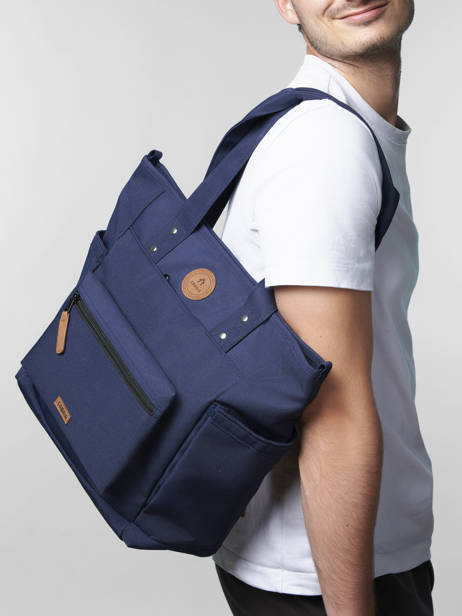 Sac Porté épaule A4 Adventurer Polyester Recyclé Cabaia Bleu adventurer TOTEBAGM vue secondaire 1