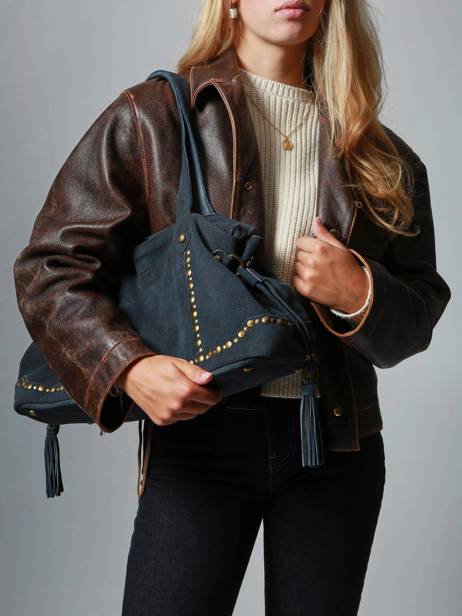 Sac Porté épaule Houston Cuir Basilic pepper Bleu houston BHOU80 vue secondaire 1