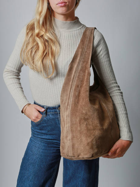 Sac Porté épaule Velvet Cuir Milano Marron velvet VE25065 vue secondaire 1