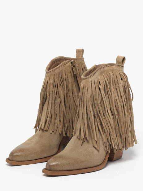 Santiags En Cuir Metisse Beige women XD2125 vue secondaire 2