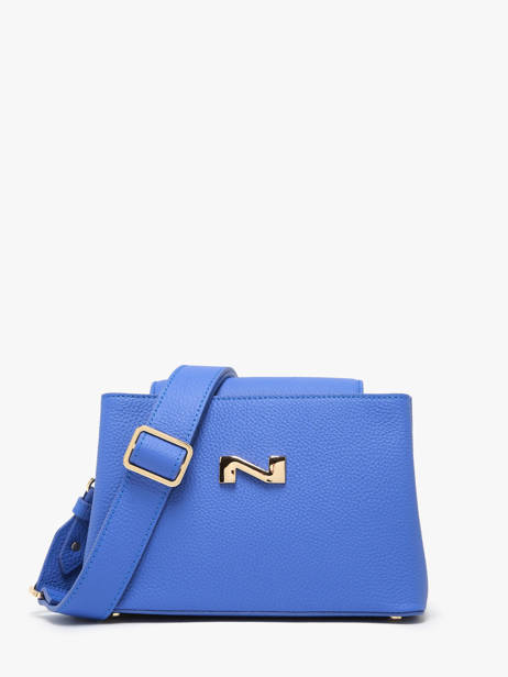 Sac Bandoulière Poppy Cuir Nathan baume Bleu eden 2