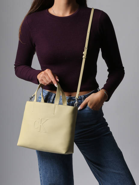 Sac Porté Main Sculpted Calvin klein jeans Jaune sculpted 4K3111G vue secondaire 1