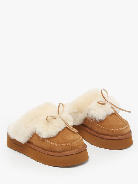 Mules En Cuir Nathan baume Marron women 252N9001 vue secondaire 1