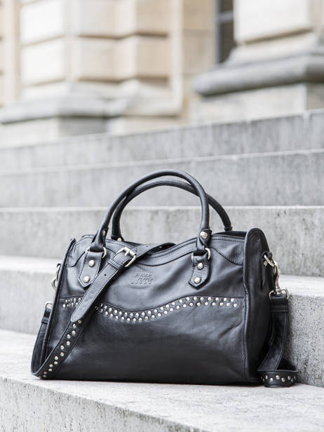 Sac Porté Main Cuir Basilic pepper Noir glam BGLA22