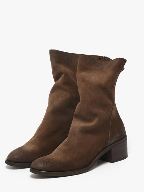 Bottines à Talon En Cuir Metisse Marron women TC2177 vue secondaire 1