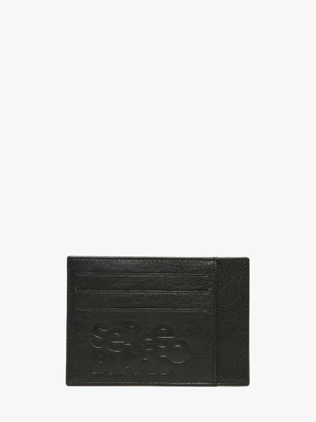 Porte-cartes Cuir Serge blanco Noir baltimore BAL21110