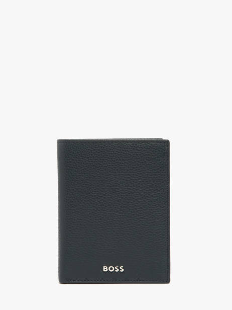 Portefeuille Porte-monnaie Grained Cuir Hugo boss Bleu grained HLO416N
