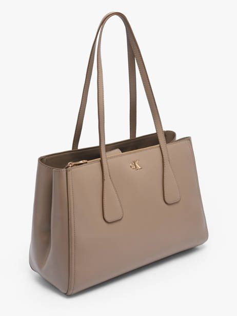 Sac Porté épaule Hardware Monogram Polyester Calvin klein jeans Beige hardware monogram 4F3442G vue secondaire 1