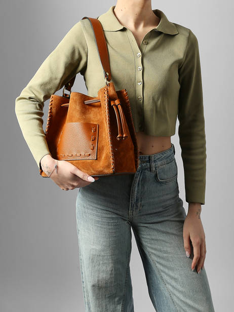 Sac Porté Main Velvet Caviar Cuir Milano Marron velvet caviar VC25113 vue secondaire 1