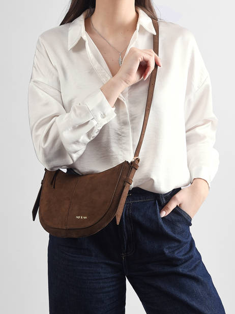 Sac Bandoulière Vintage Cuir Nat et nin Marron vintage LUNE vue secondaire 1