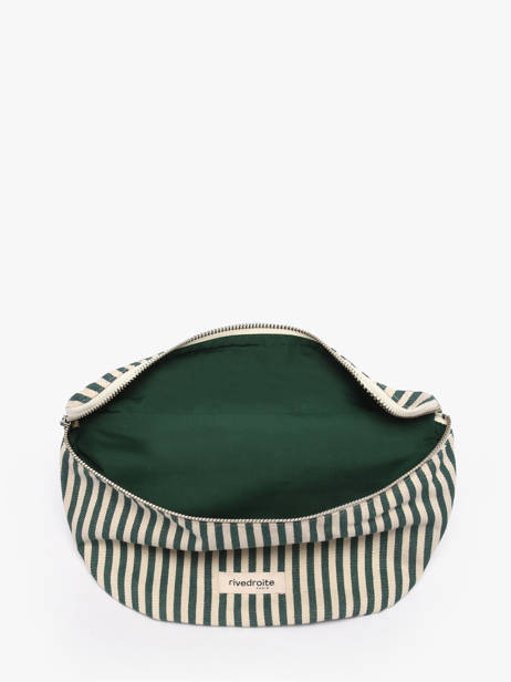 Le Sac Banane Custine Striped Coton Recyclé Rivedroite Vert spring striped CUSTSTRI vue secondaire 3