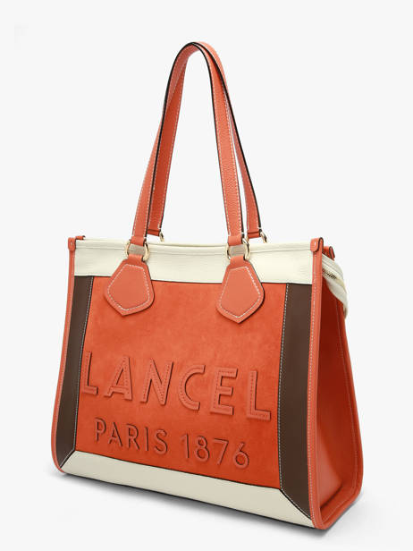 Sac Porté épaule Cabas D'ete Cuir Lancel Orange cabas d'ete A13369 vue secondaire 2