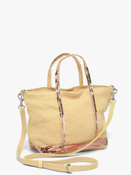 Sac Bandoulière Baby Cabas Lin Paillettes Vanessa bruno Jaune cabas lin 31V40410 vue secondaire 2